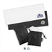 RPET Cooling Towel - A set of two RPET cooling towels in black and white pouches, featuring a logo on one towel.