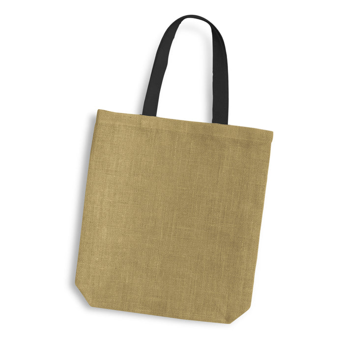 Thera Jute Tote Bag - Coloured Handles - Custom Promotional Product