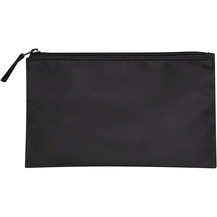 Swift GRS Recycled Toiletry Bag Set - A black toiletry bag with a zip closure. It features a simple design and has a logo on it.