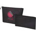 Swift GRS Recycled Toiletry Bag Set - A set of two black toiletry bags with zippers, featuring a logo on the larger bag.
