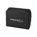 Muse GRS RPET Toiletry Bag - A black toiletry bag with a zip closure and a branding logo on the front.