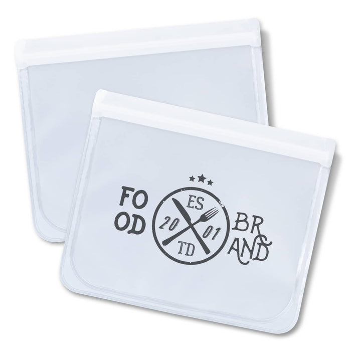 Julienne Reusable Pouch - A set of clear, reusable pouches featuring a logo, ideal for food storage and organisation.