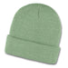 Galway Waffle Beanie - A green Galway Waffle Beanie with a textured knit design and a folded cuff. Features a logo.