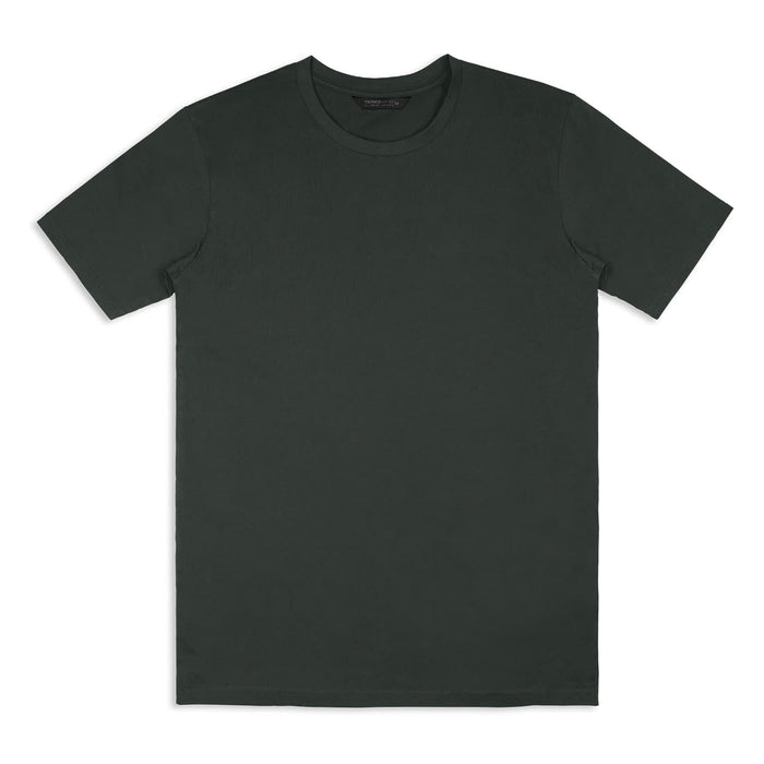 TRENDSWEAR Element Unisex T-Shirt - A dark green unisex T-shirt featuring a round neck and short sleeves, with a branding logo on the inside.