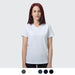 TRENDSWEAR Viva Womens T-Shirt - A white women's t-shirt with a v-neck design, featuring a model standing against a light grey background.
