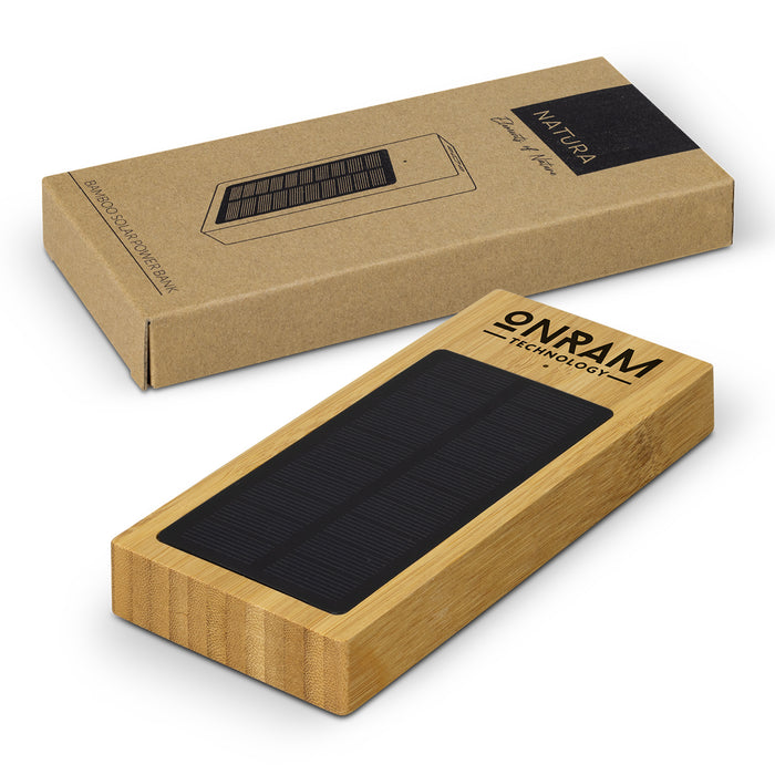 NATURA Bamboo Solar Power Bank - Custom Promotional Product