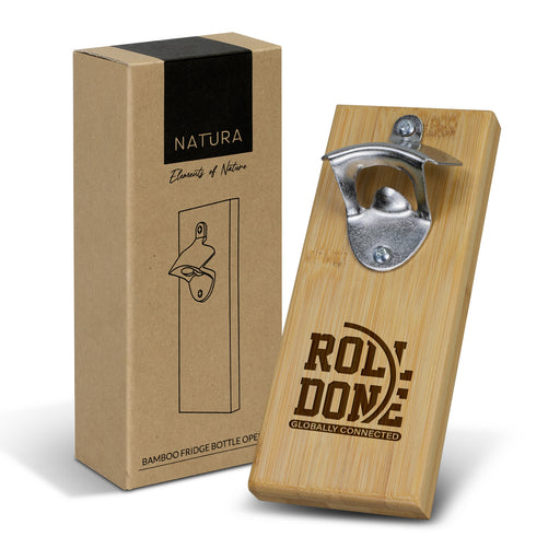 NATURA Bamboo Fridge Bottle Opener - Custom Promotional Product
