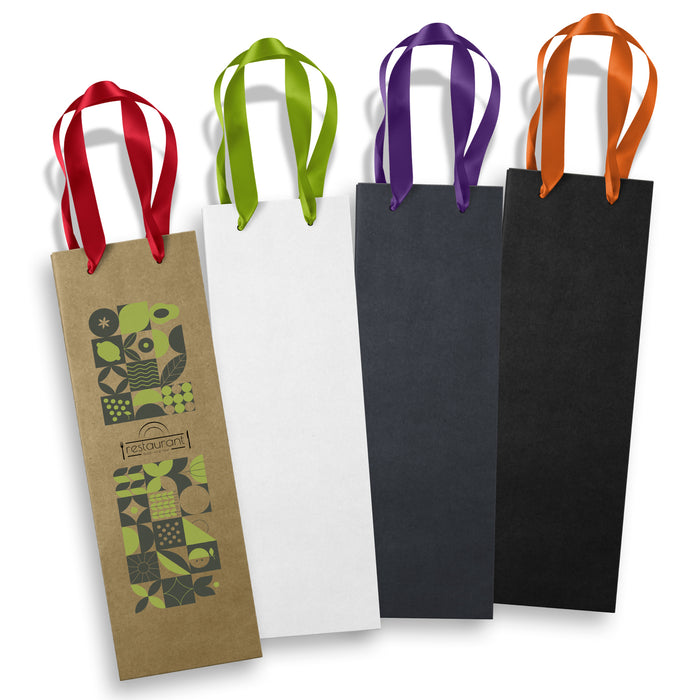 Champagne Ribbon Handle Paper Bag - Custom Promotional Product