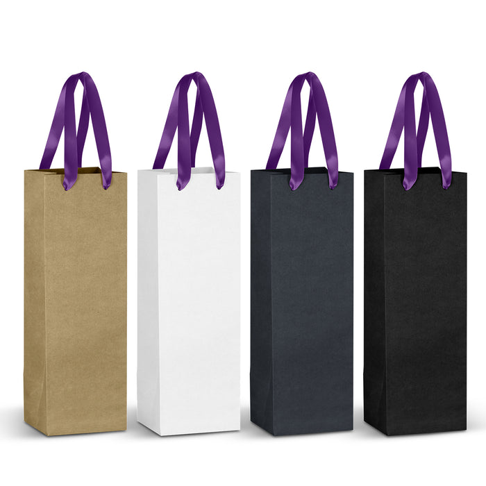 Champagne Ribbon Handle Paper Bag - Custom Promotional Product