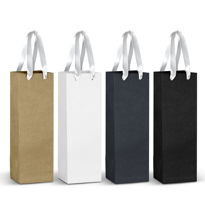 Champagne Ribbon Handle Paper Bag - Custom Promotional Product