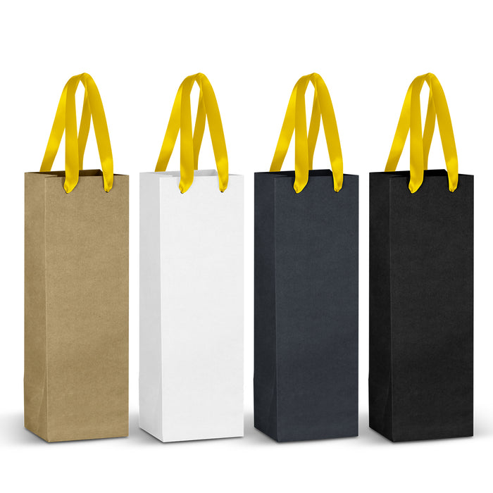 Champagne Ribbon Handle Paper Bag - Custom Promotional Product