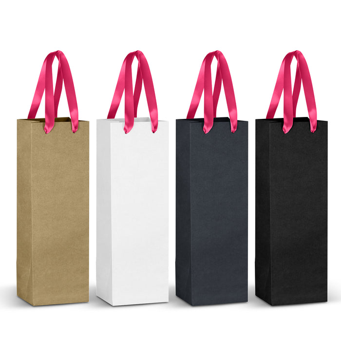 Champagne Ribbon Handle Paper Bag - Custom Promotional Product