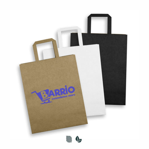 Large Flat Handle Paper Bag Portrait - Custom Promotional Product