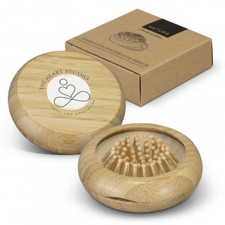 Natura Bamboo Folding Brush And Mirror - Custom Promotional Product