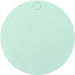 Glider Slider Makeup Mirror - A circular mint green makeup mirror featuring a smooth surface and a small button, with a logo present.