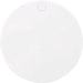 Glider Slider Makeup Mirror - A round, white compact makeup mirror with a small button on one side and a logo.