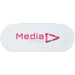 Beautix Manicure Set - A white oval container with a logo in pink, featuring geometric shapes and the text "Media Agency".