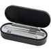 Beautix Manicure Set - A sleek black manicure set containing nail clippers, a nail file, and a cuticle pusher in a compact case.