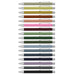 Lancer Fashion Pen - A collection of metal pens in various colours, each featuring a silver clip and detailing.