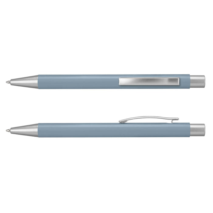 Lancer Fashion Pen - A metal pen in a soft blue colour with silver accents and a clip. The design is sleek and modern.