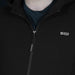 Swiss Peak Urban Hoodie - A black zip-up hoodie featuring a small logo on the chest and a lined hood.