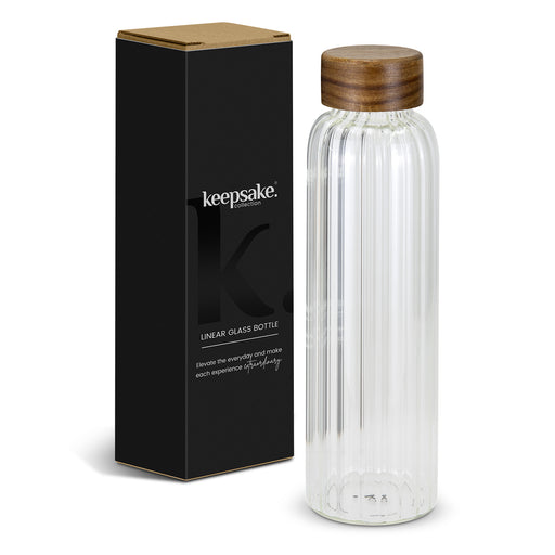 Keepsake Linear Glass Drink Bottle - Custom Promotional Product