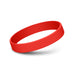 Kids Silicone Wrist Band - Embossed - A red silicone wristband with a smooth finish, suitable for events and exhibitions.