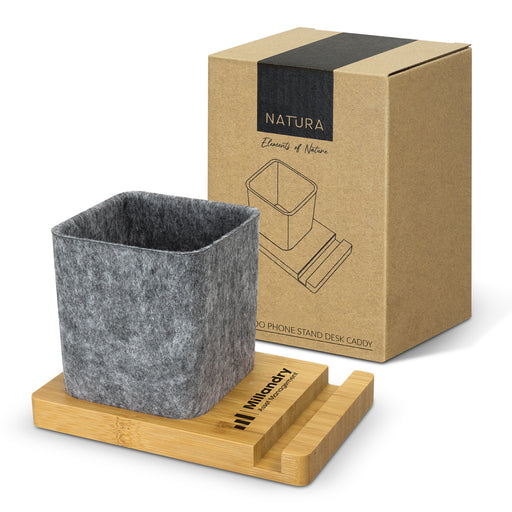 Bamboo Phone Stand Desk Caddy - Custom Promotional Product