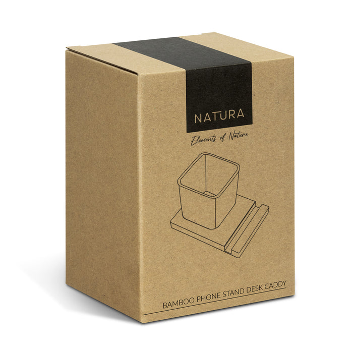 Bamboo Phone Stand Desk Caddy - Custom Promotional Product