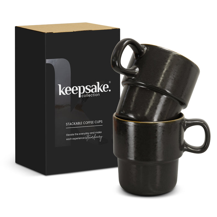 Keepsake Stackable Coffee Cup - Set of 2 - Custom Promotional Product