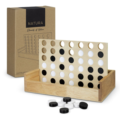 Quattro Wooden Four-in-a-Row Game - Custom Promotional Product