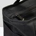 Oceana Recycled Cooler Bag - A black cooler bag with a zip closure and textured fabric, featuring an exterior pocket.