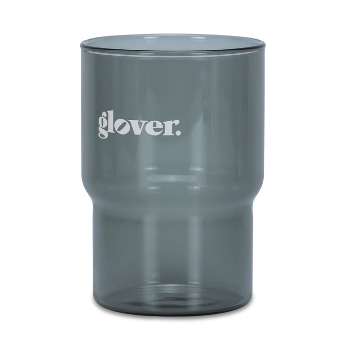 Keepsake Arlo Tumblers - Set of 4 - A drink tumbler in a smoky grey colour with a logo. Features a modern design suitable for various beverages.