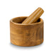 Keepsake Mortar & Pestle - A wooden mortar and pestle in a natural finish, featuring a smooth round base and a matching pestle.