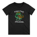 TRENDSWEAR Original Adult T-Shirt - DigiFlex Transfer - A black adult t-shirt featuring a dinosaur playing guitar with sunglasses and a graphic design.