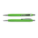 Centurion Soft-Touch Pen - A green soft-touch pen with chrome accents and a clip, featuring a sleek design and branding.