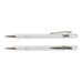 Prime Stylus Pen - A set of white stylus pens with silver accents and clip details, featuring a sleek design.