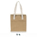 Sabian Lunch Cooler Bag - A tan cooler bag with white handles and a zip top, featuring a front pocket and a logo.