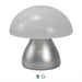 Portobello Table Lamp - A Portobello Table Lamp featuring a frosted white dome and a silver base, with a modern, mushroom-like design.