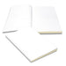 Verse Notebook - A white notebook with blank pages, featuring a smooth cover and a subtle spine. It has a branding logo.