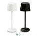Ember Rechargeable Table Lamp - Two rechargeable table lamps are displayed: one in white and one in black, each with a minimalist design.