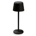 Ember Rechargeable Table Lamp - A black rechargeable table lamp with a rounded shade and a slim base. It features a sleek, modern design.