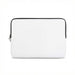 Full Colour Laptop Sleeve - Small - A small laptop sleeve in white with a black zipper and trim. It features a logo.