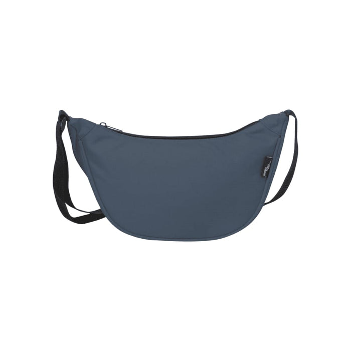 Byron Recycled Waist Bag 1.5L - A blue waist bag with a zippered closure and an adjustable strap, featuring a logo.