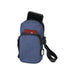 Ross GRS Recycled Phone Pouch - A blue recycled phone pouch with a phone and card visible, featuring a strap and a branded tag.