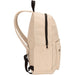 Byron 14" GRS Recycled City Laptop Backpack 16L - A beige laptop backpack with adjustable straps, a main zip compartment, and a front pocket. It features a logo.