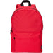 Byron 14" GRS Recycled City Laptop Backpack 16L - A red laptop backpack with a front pocket and black straps. It has a simple design and a logo on it.