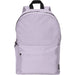 Byron 14" GRS Recycled City Laptop Backpack 16L - A light purple laptop backpack with a front pocket and black accents. It features two shoulder straps and a top handle.