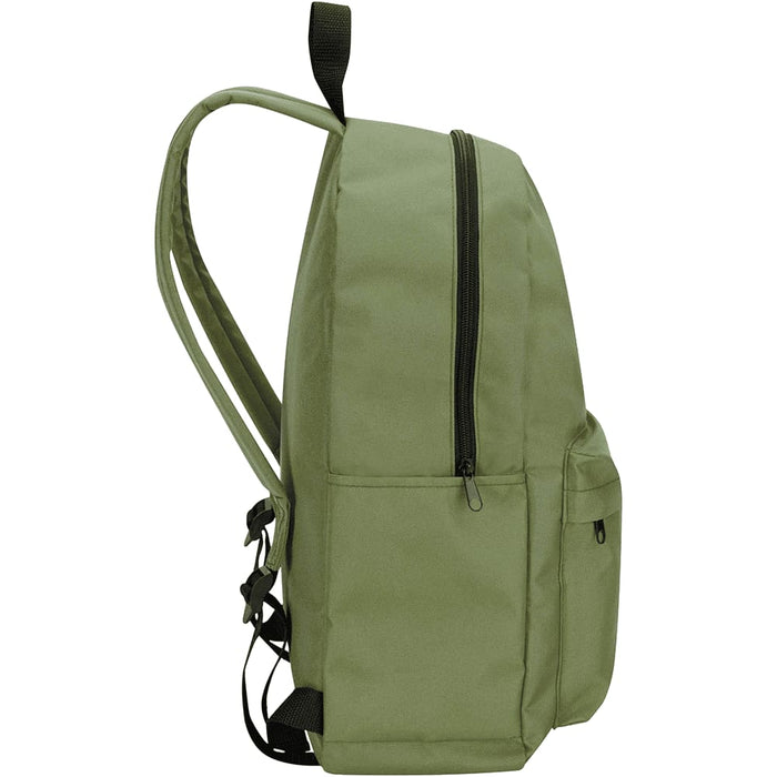Byron 14" GRS Recycled City Laptop Backpack 16L - A green laptop backpack with a sleek design, featuring zippered compartments and adjustable straps.