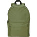 Byron 14" GRS Recycled City Laptop Backpack 16L - An olive green laptop backpack with a front pocket and a black strap, featuring a logo on the side.